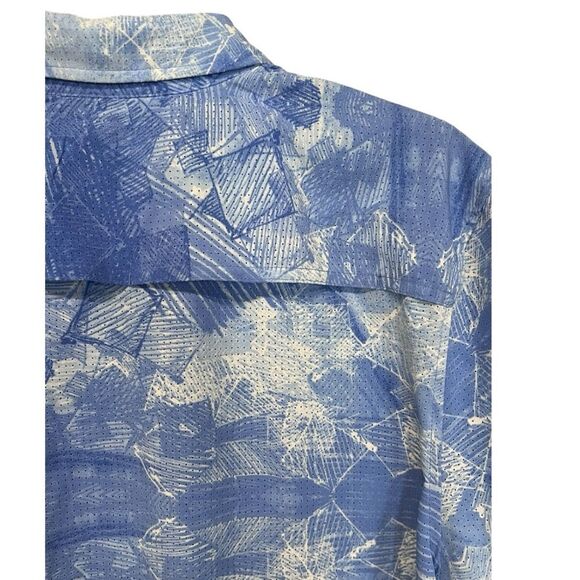 XCaster | Men's Outdoor Blue White Button Down Fishing Button Down Shirt L - Picture 4 of 9